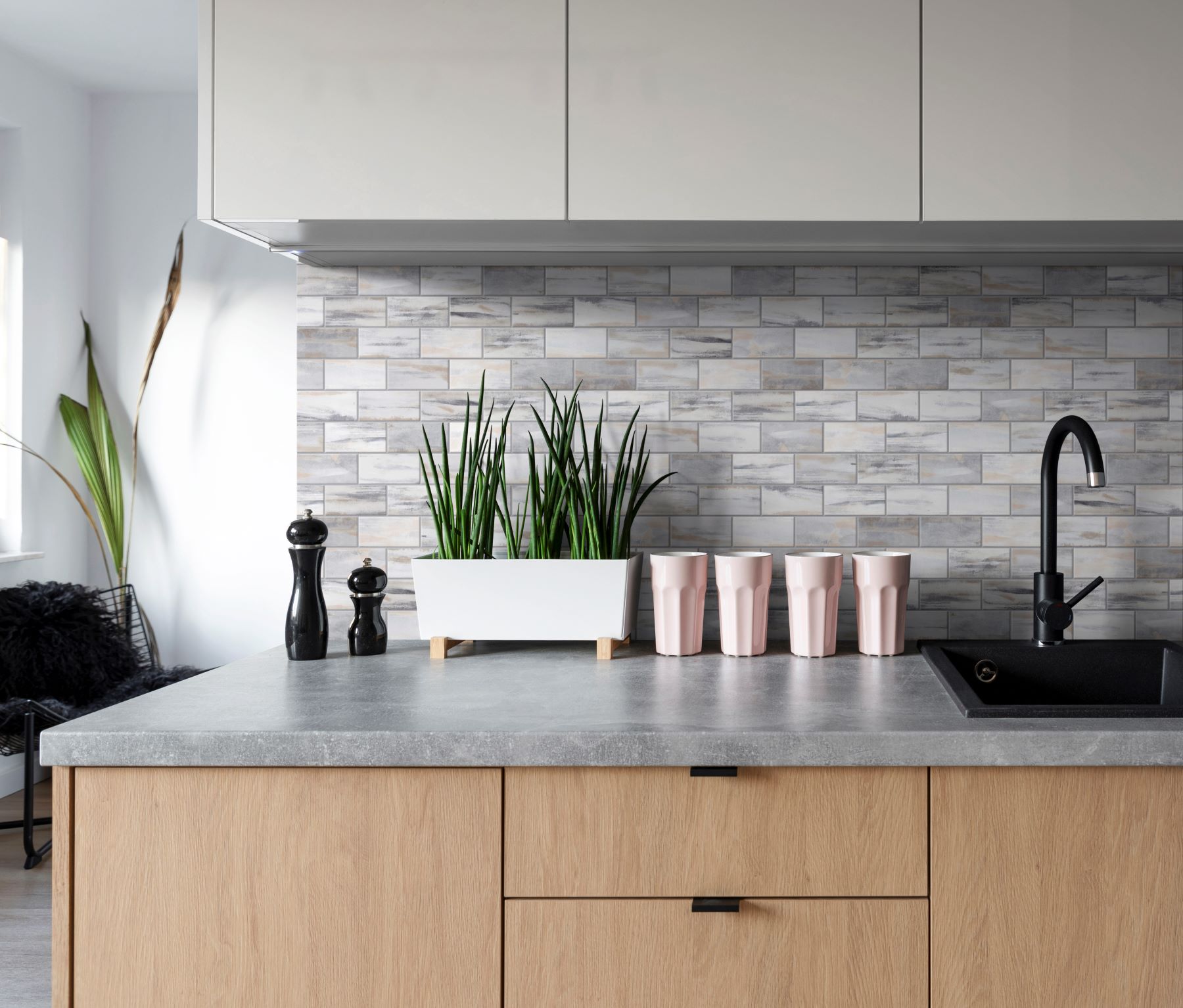 2"x4" Glazed Ceramic Grey Beige Mix Rough Surface Mosaic | Tiles By Kia