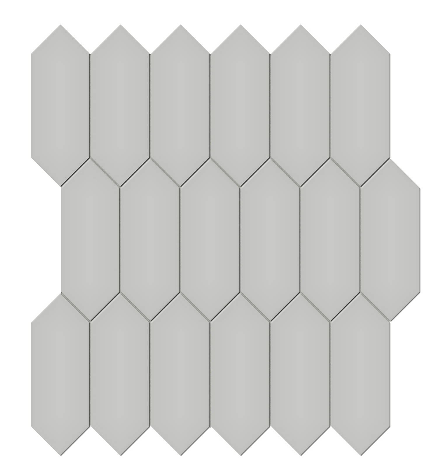 2×5 Loft Grey Glossy Picket Mosaic