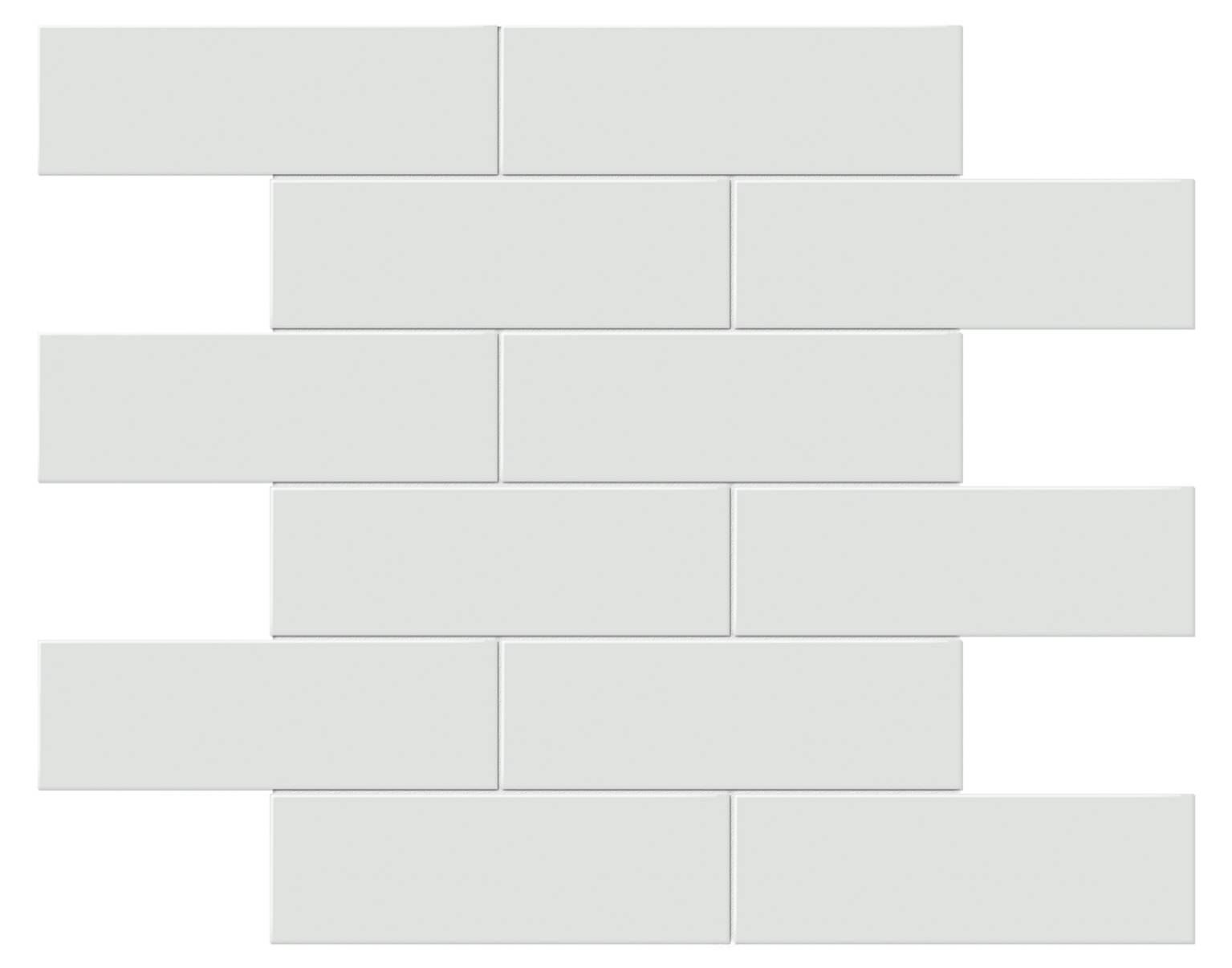 2×6 Gallery Grey Glossy Brick Mosaic