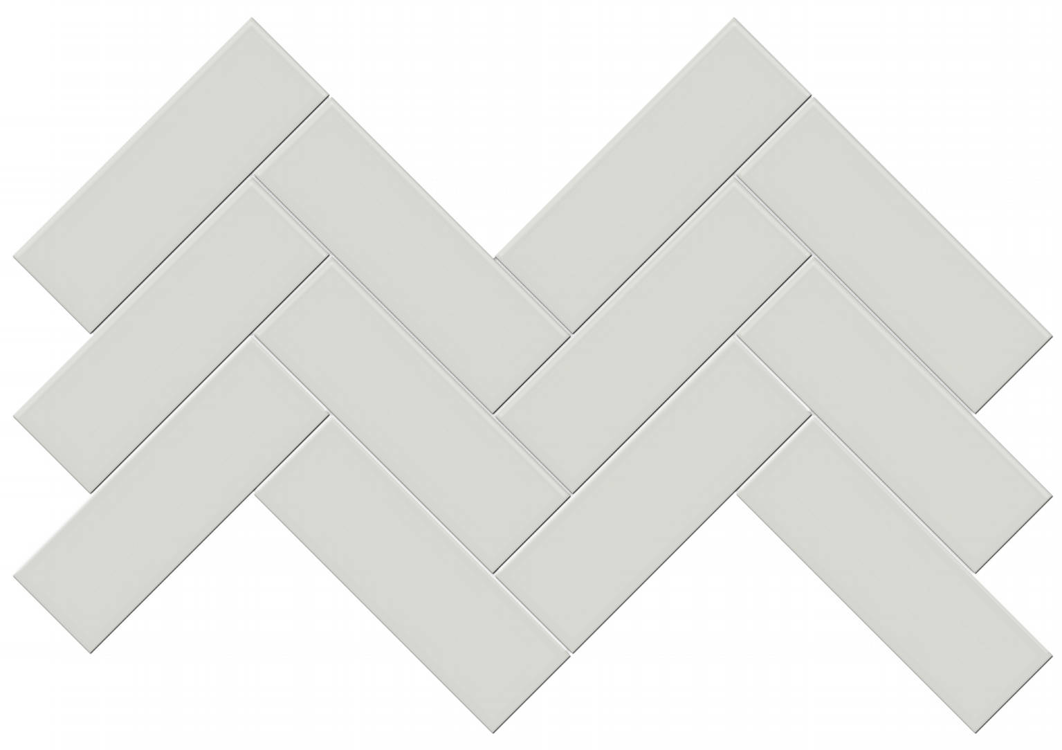 2×6 Warm Grey Matte Herringbone Mosaic