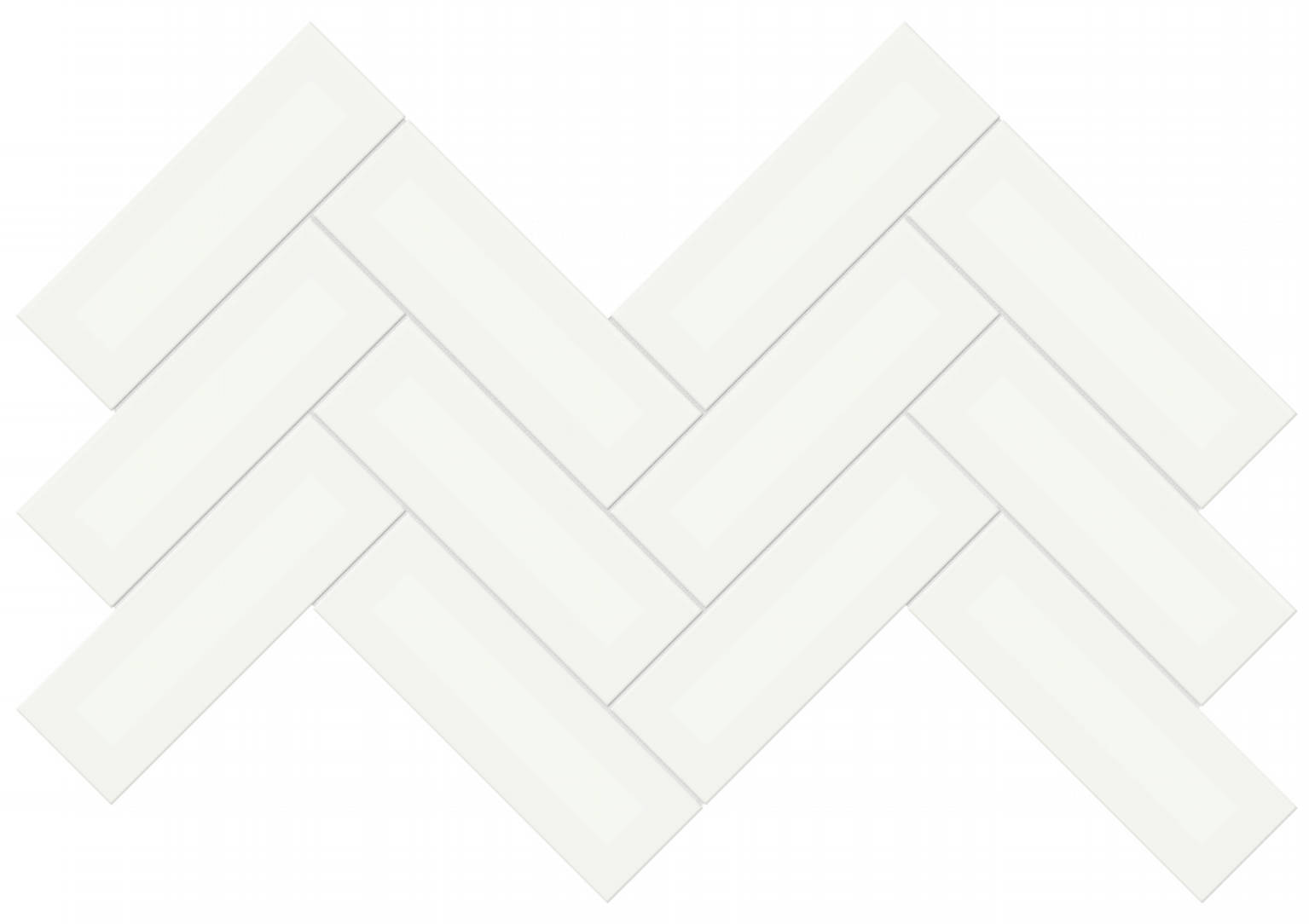 2×6 White Matte Herringbone Mosaic