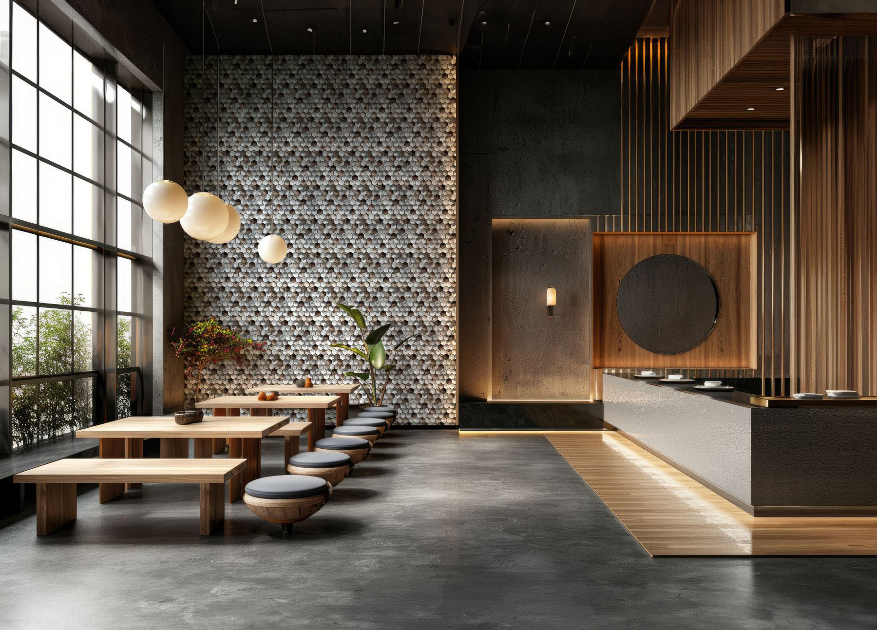 Aluminum Hexagon Silver Brown Mosaic | Tiles By Kia