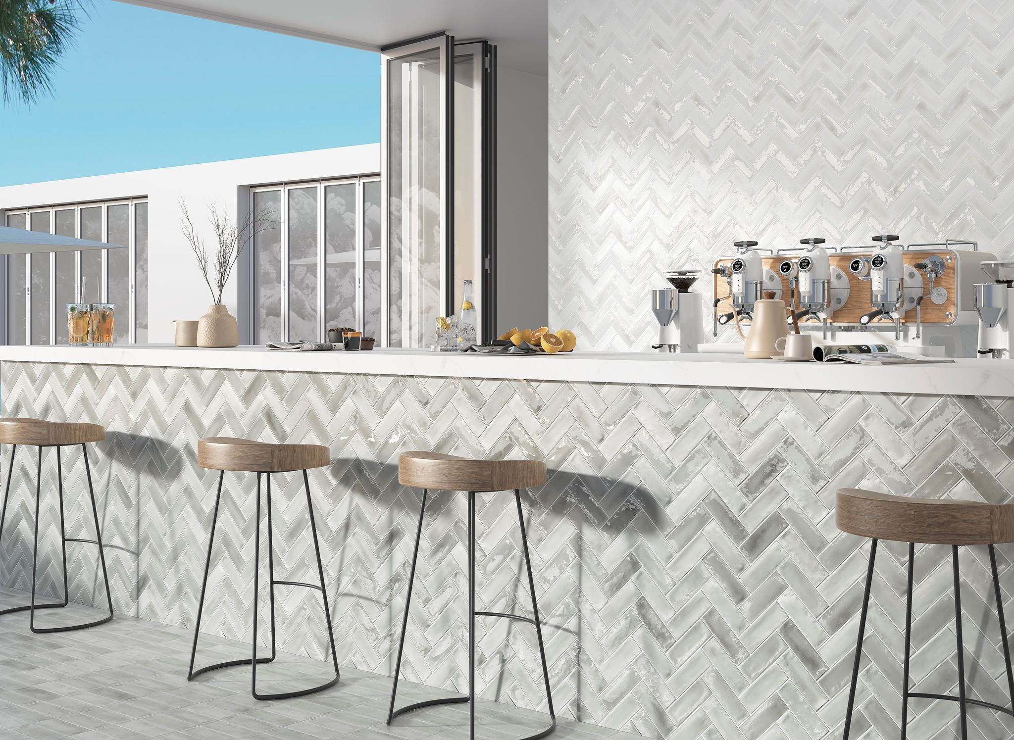 Aruba Silver and White - Matt & Gloss 2x6 | Tiles By Kia