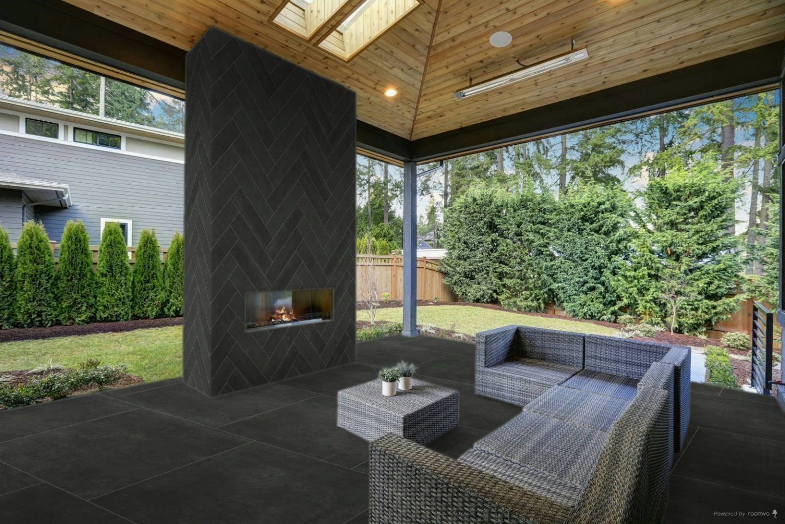 Ashland 48x48" and 6X24" Black | Tiles By Kia