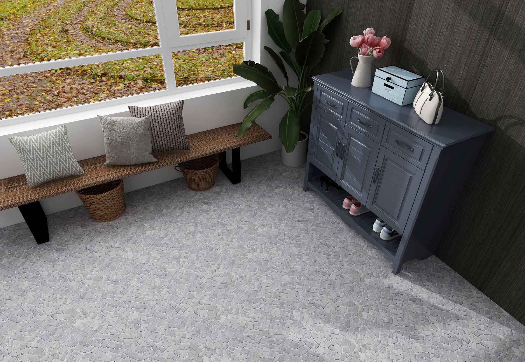 Beige Limestone Matte Mini Opus Interlocking  | Tiles By Kia
