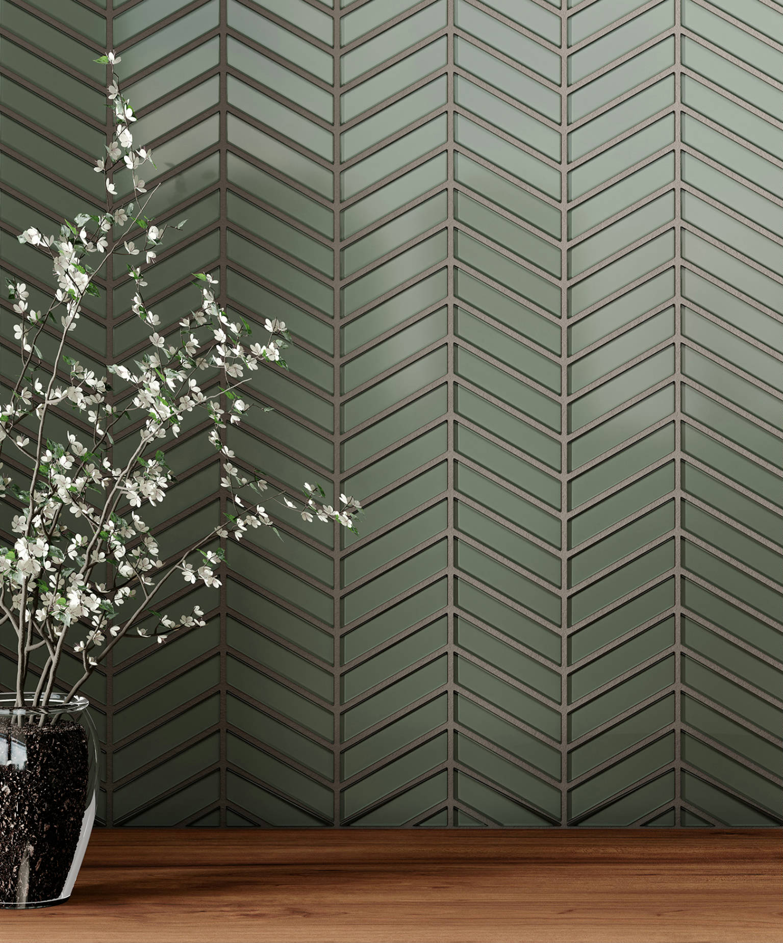Bliss Element Smoke Chevron Mosaic | Tiles By Kia