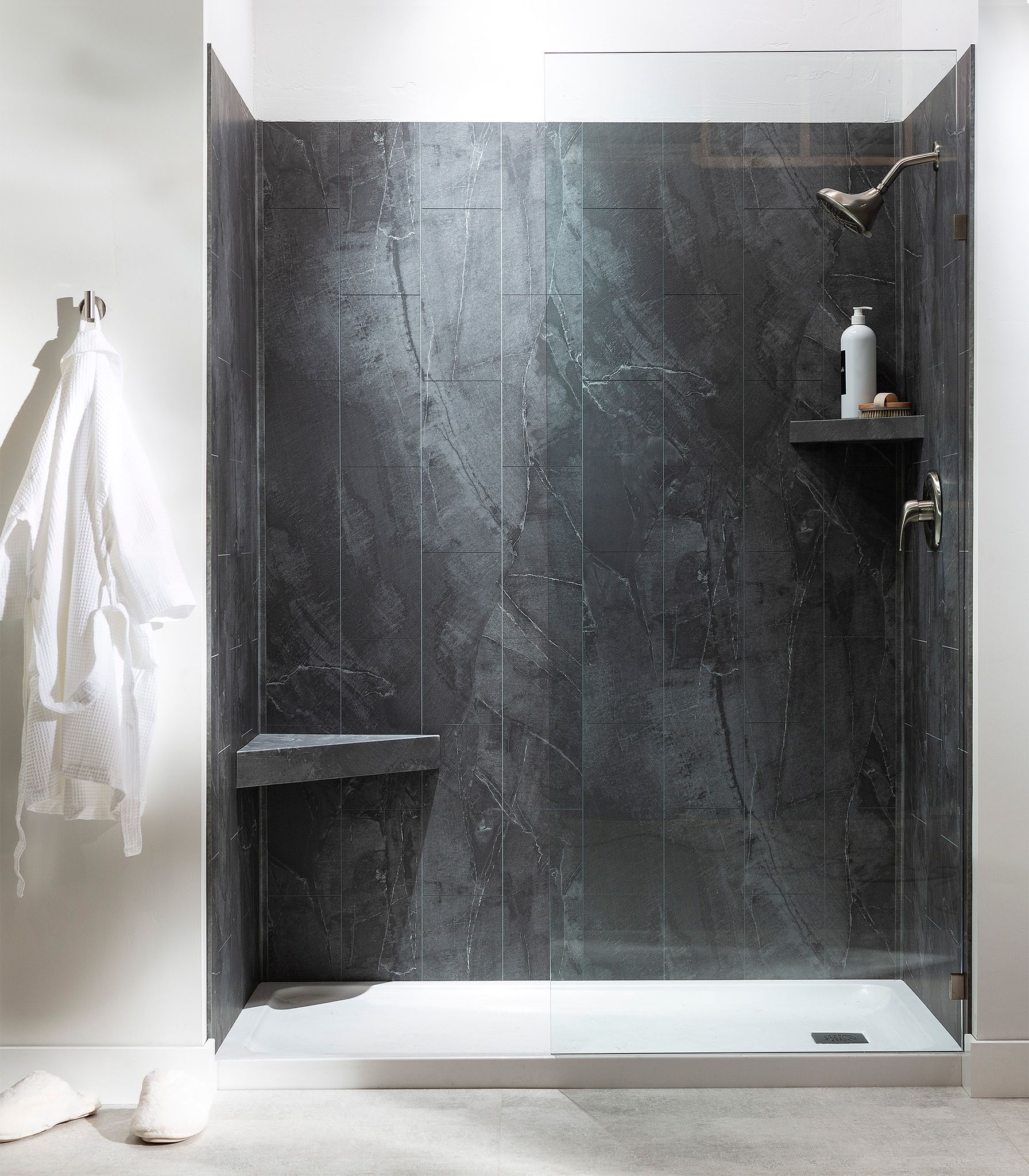 Cracked Slate Shower Wall Kit 32x60x78 | Tiles By Kia