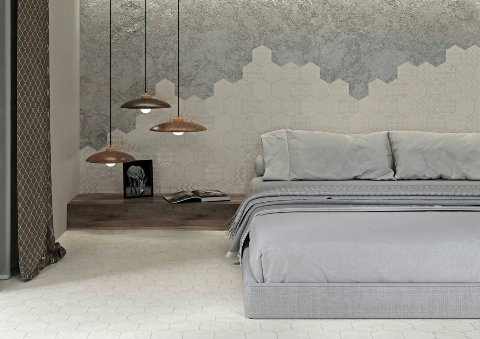 Form 5.5X6.3” White & White Decor* Hexagon | Tiles By Kia