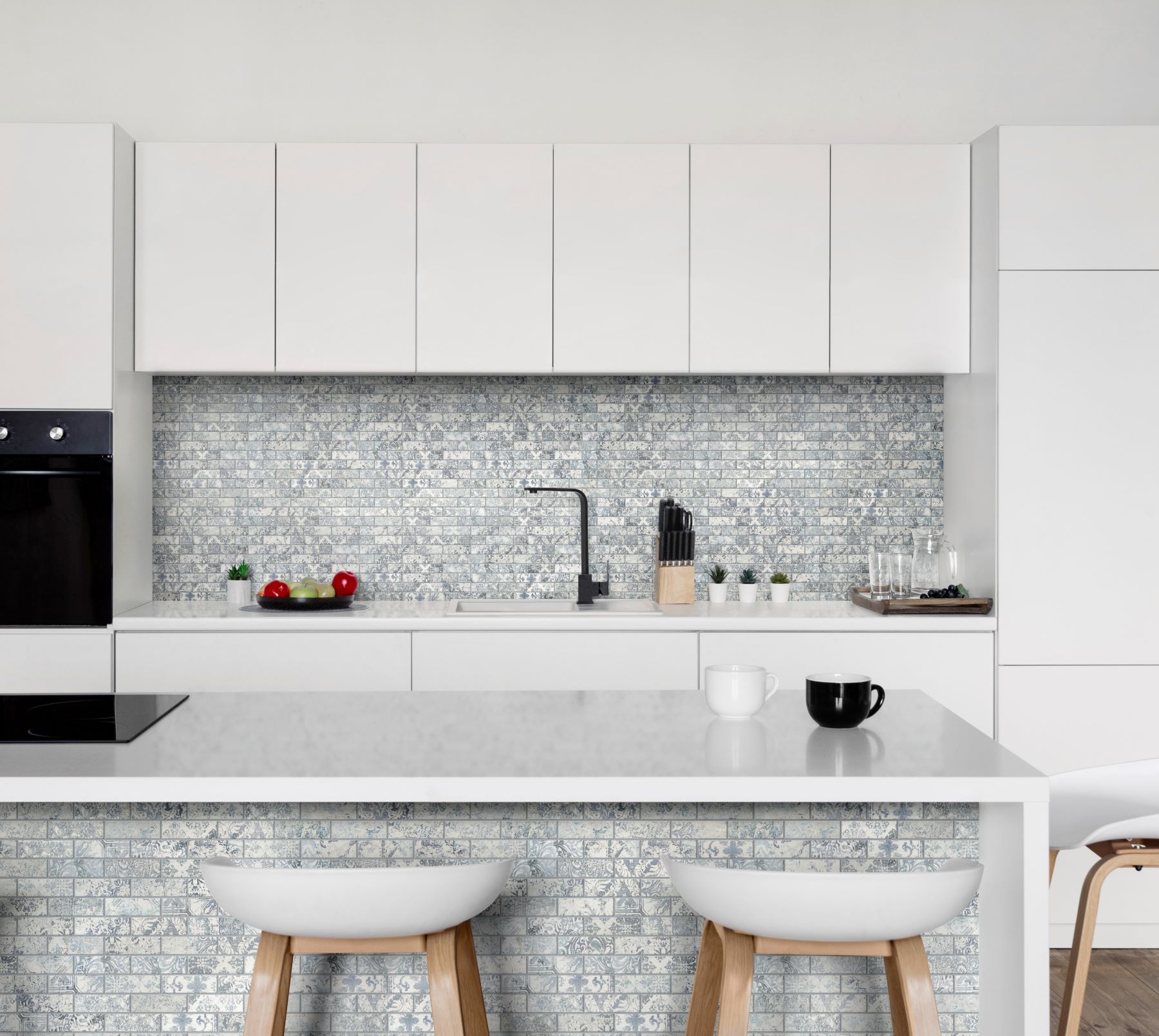 Grey Mix Pattern Deco Brick Matte Glazed Porcelain 1 | Tiles By Kia