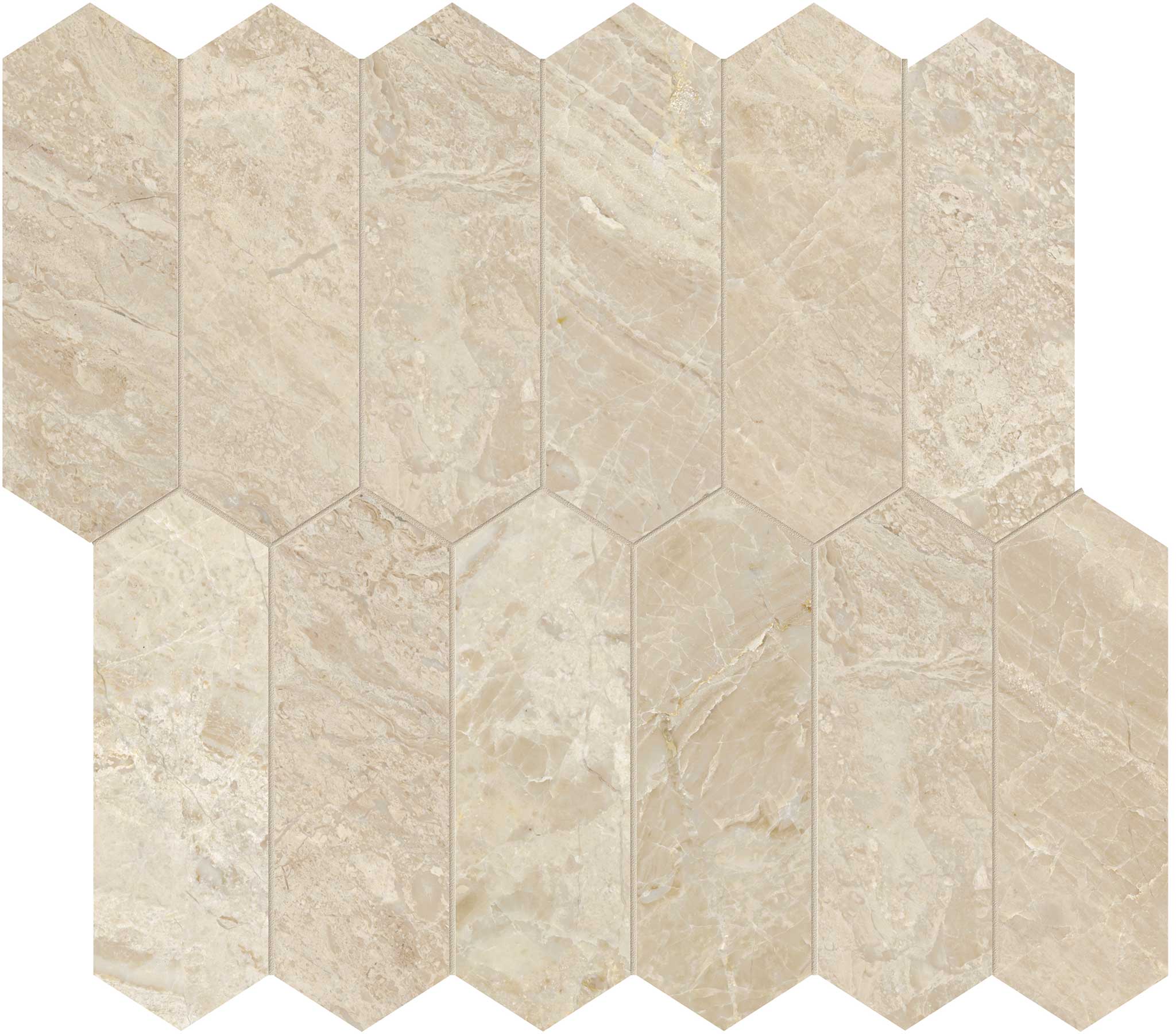 Impero Reale 2x6 Honed Picket Mosaic