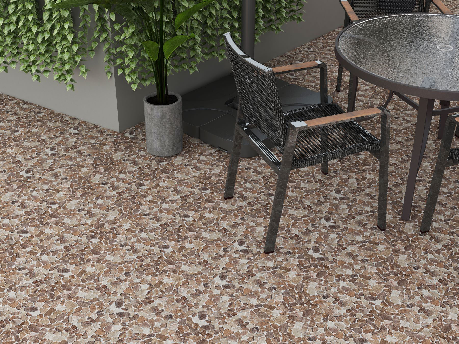 Mini Opus Matte Beige Brown Marble Stone Interlocking  | Tiles By Kia