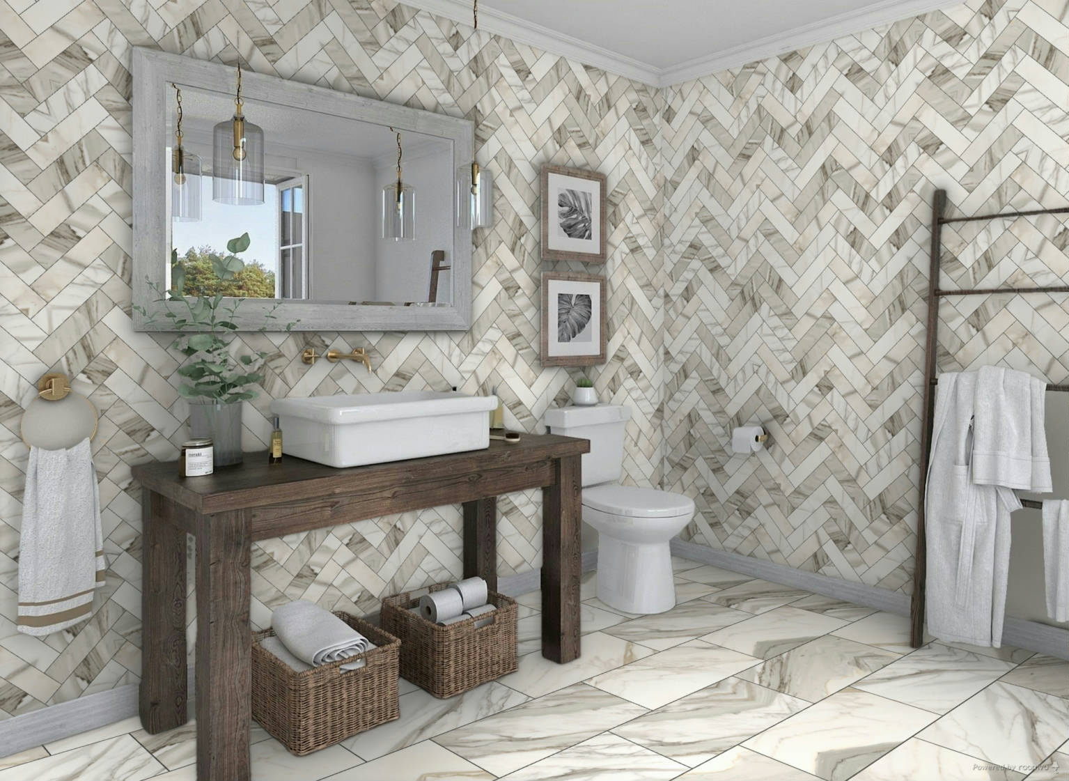 Mystique 12x24" and 3x13" Crushed Gold | Tiles By Kia