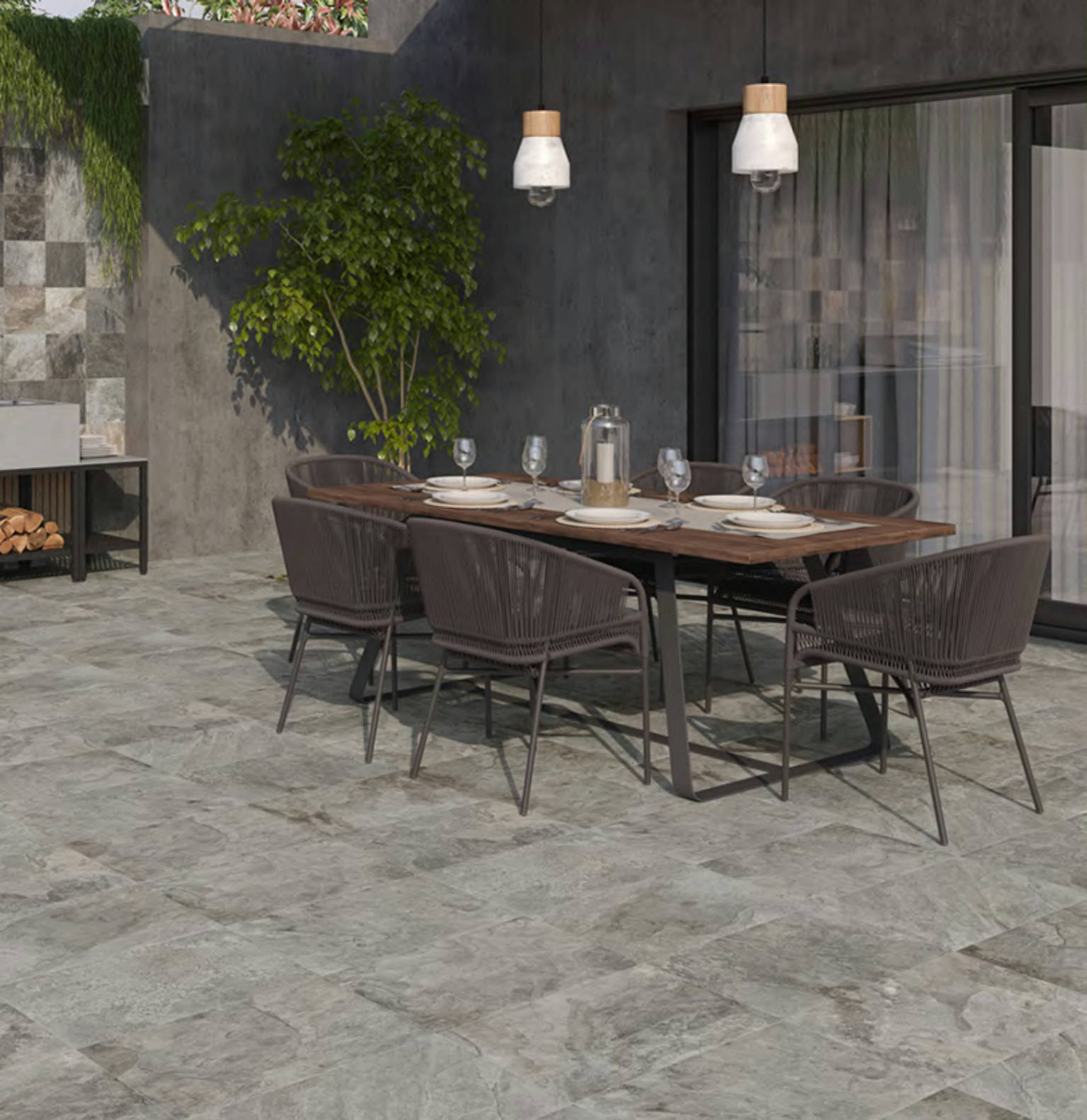Nepal Slate Chitwan Gris12x24 | Tiles By Kia