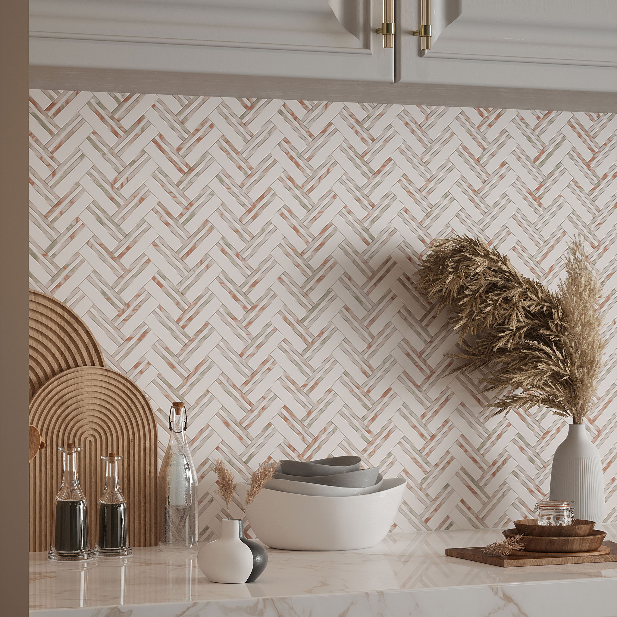 Rosey Weave Mosaic | Tiles By Kia
