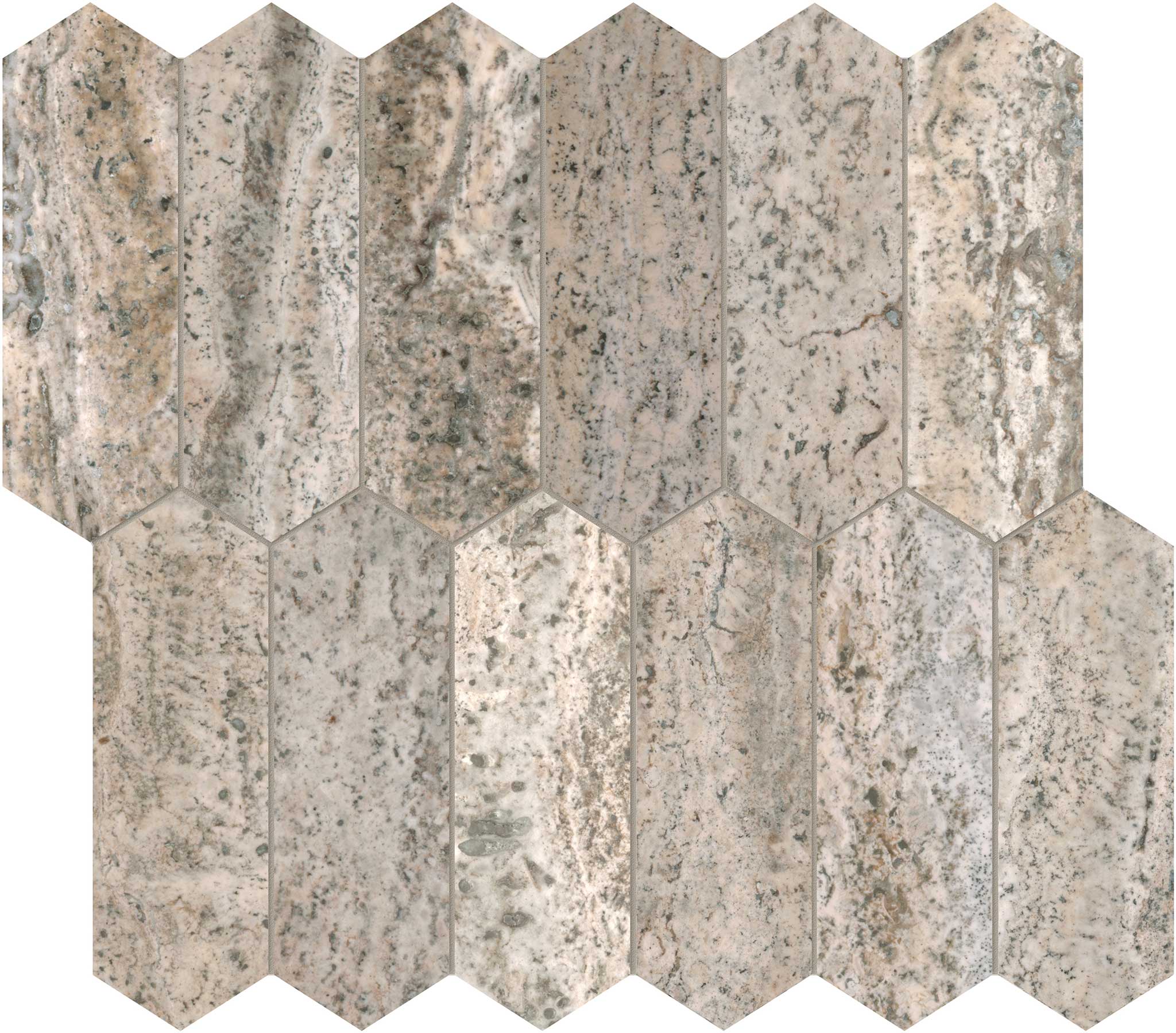 Silver Ash 2×6 Picket Mosaic