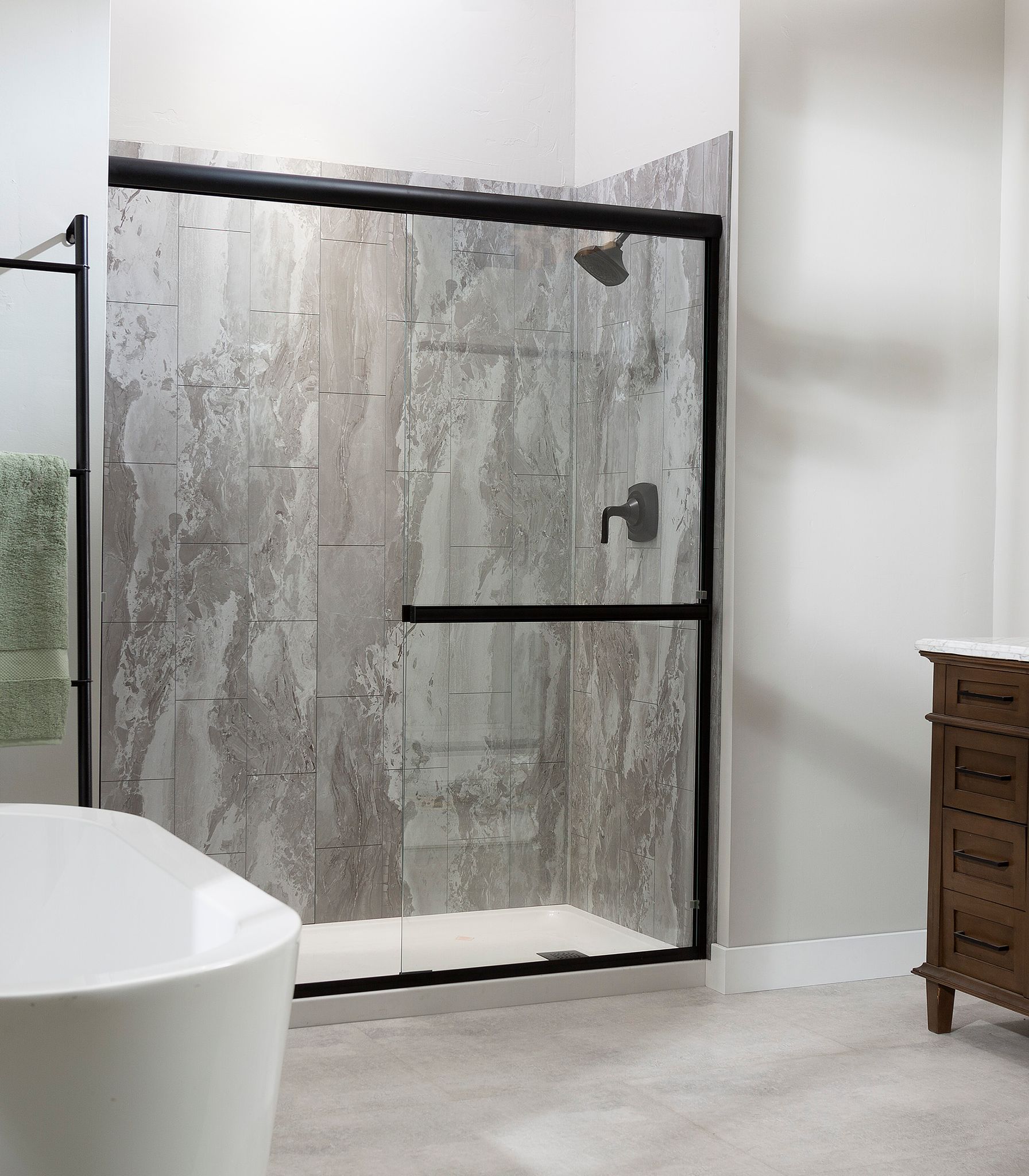 Smoky Sky Shower Wall Kit 30x60x78 | Tiles By Kia