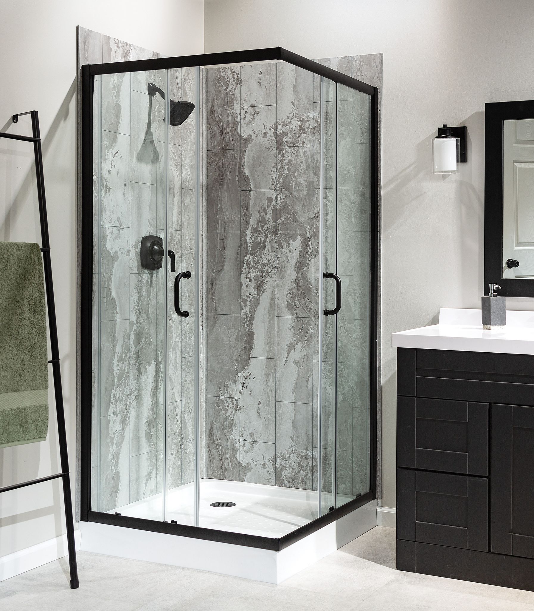 Smoky Sky Shower Wall Kit 36x60x78 | Tiles By Kia