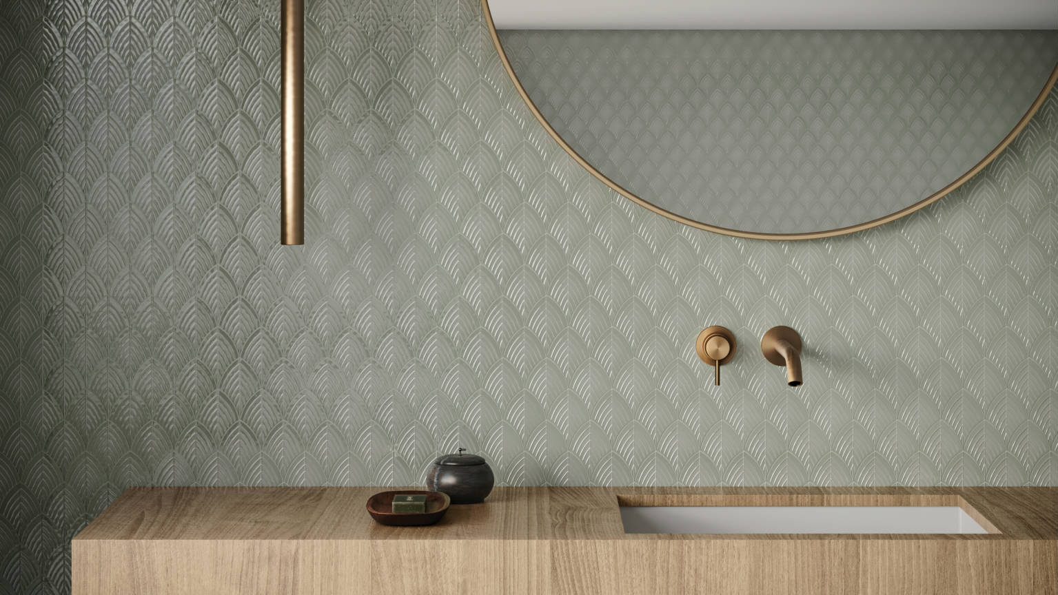 Traditions Soft Sage Glossy Scallop Mosaic 2 | Tiles By Kia