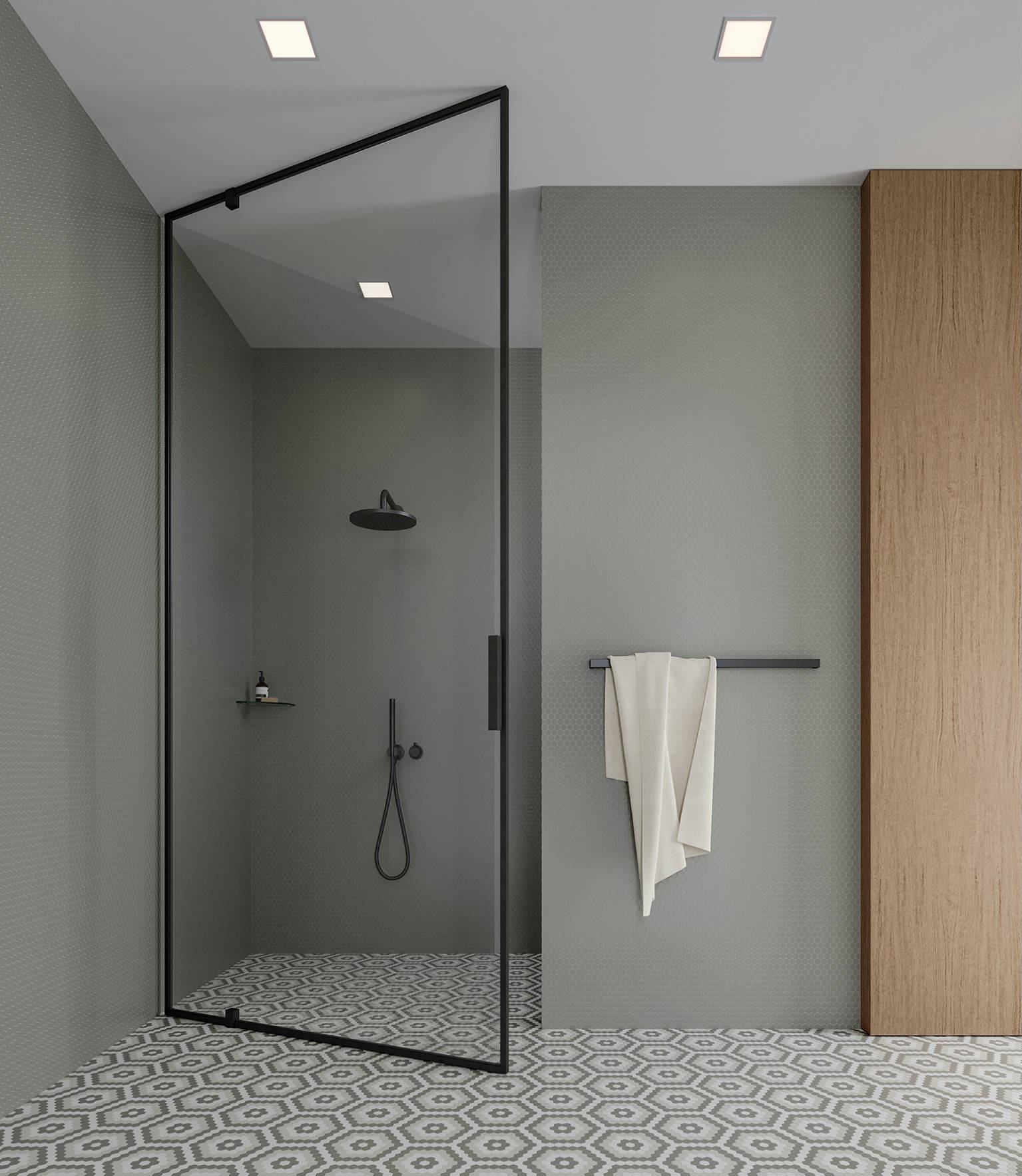 Traditions Taupe Matte 1in Hex Mosaic 2 | Tiles By Kia
