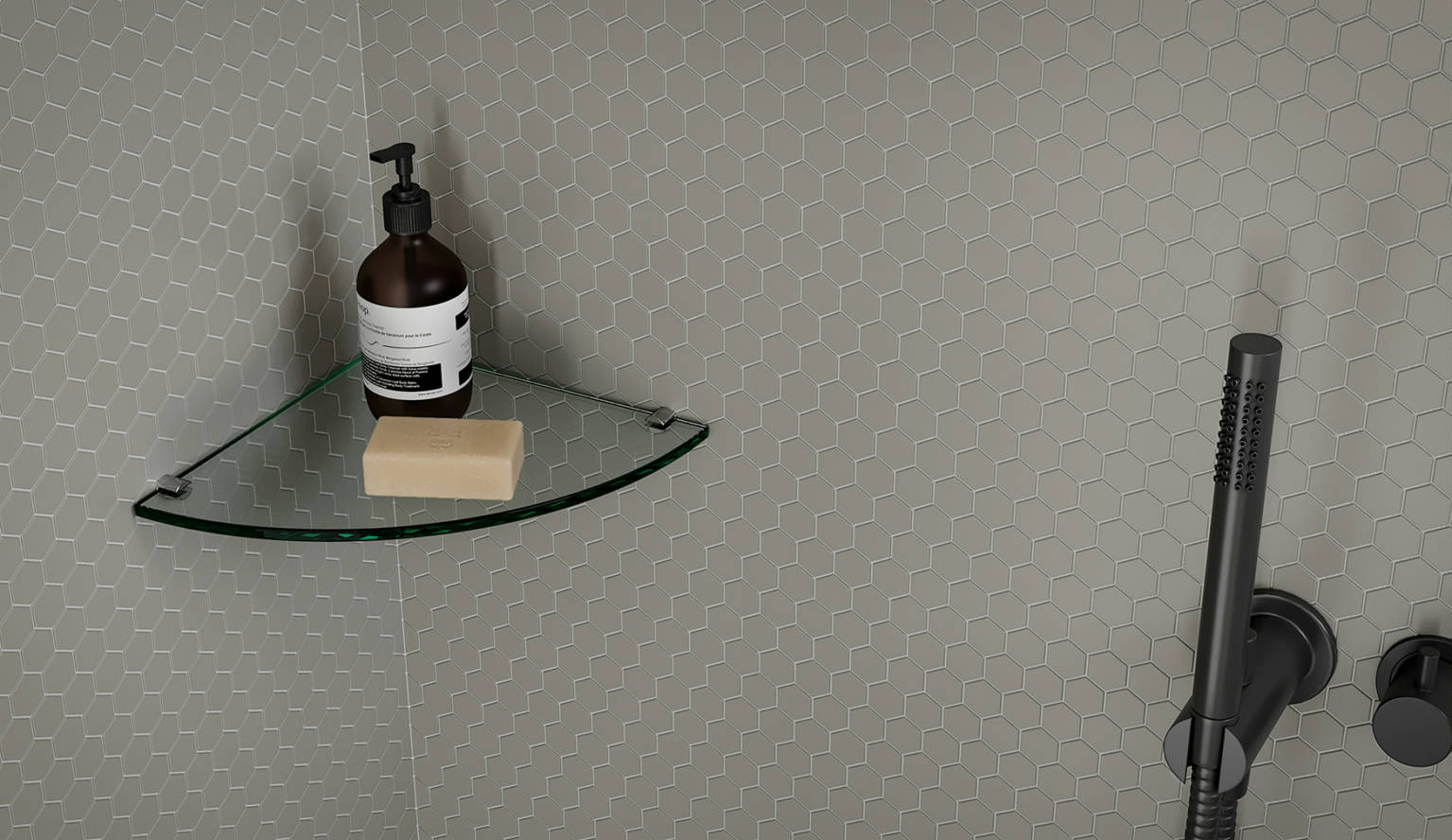 Traditions Taupe Matte 1in Hex Mosaic | Tiles By Kia