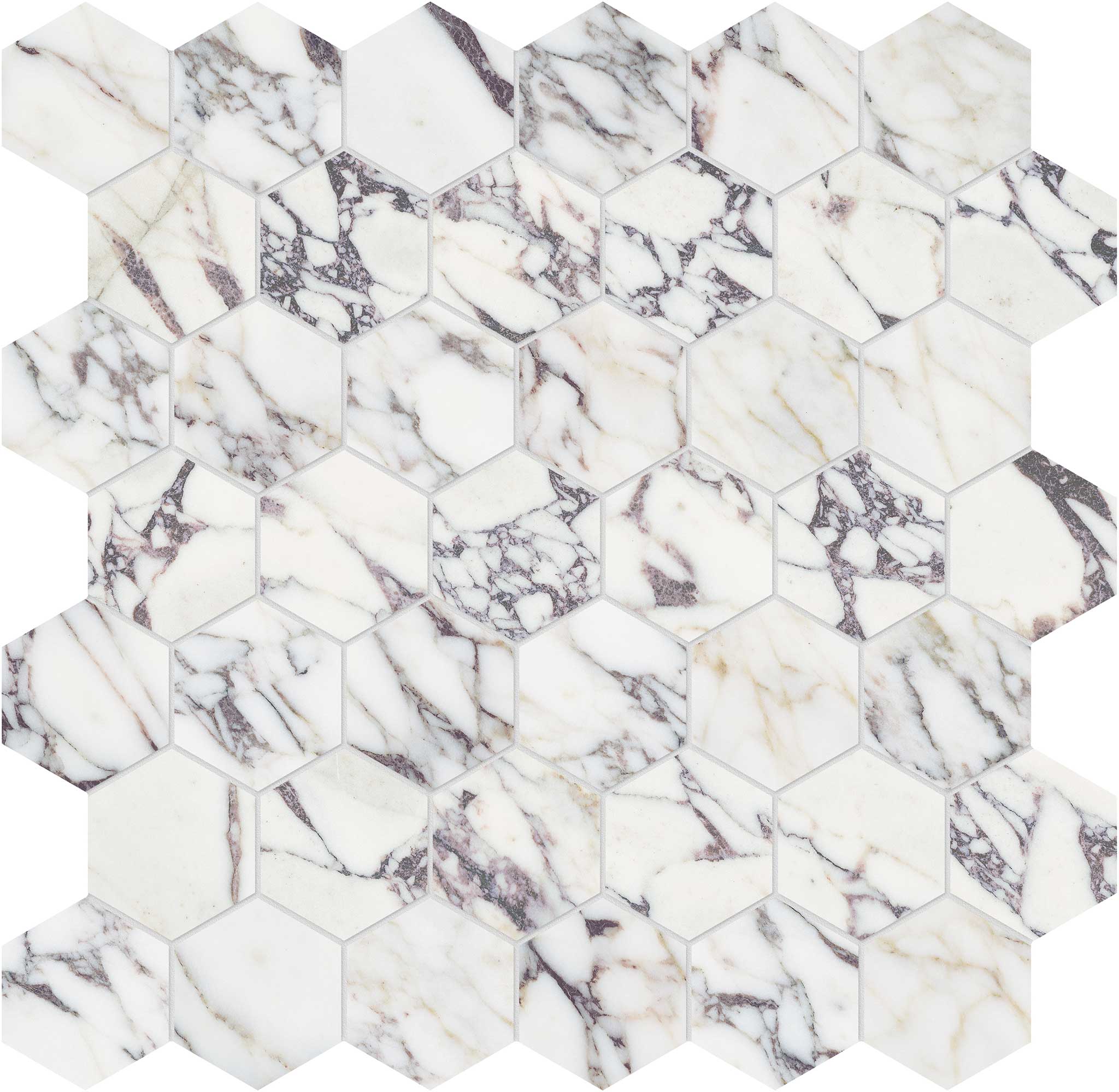 Viola Roccia 2 Hexagon Mosaic