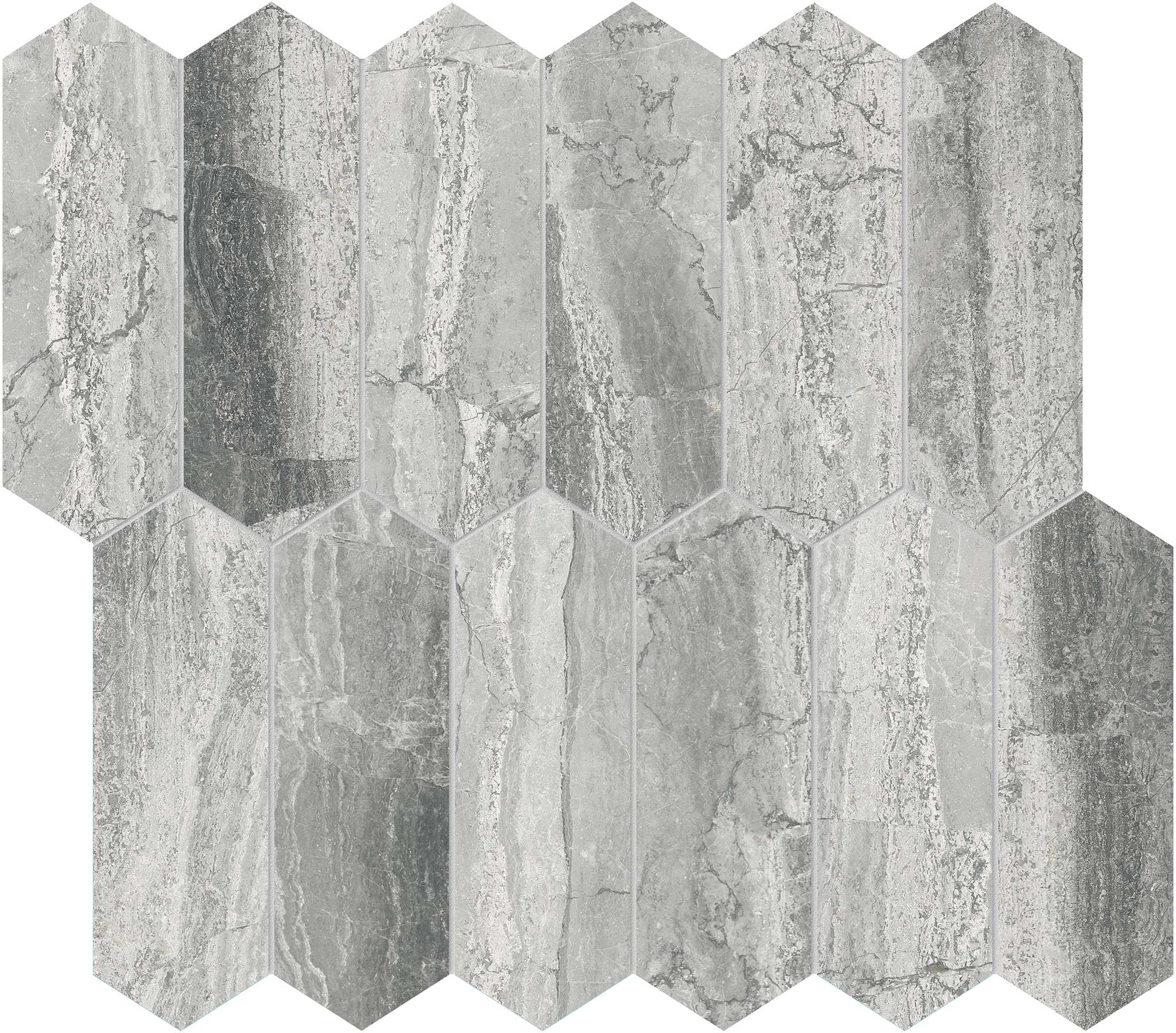 Volcana Notte 2×6 Picket Mosaic
