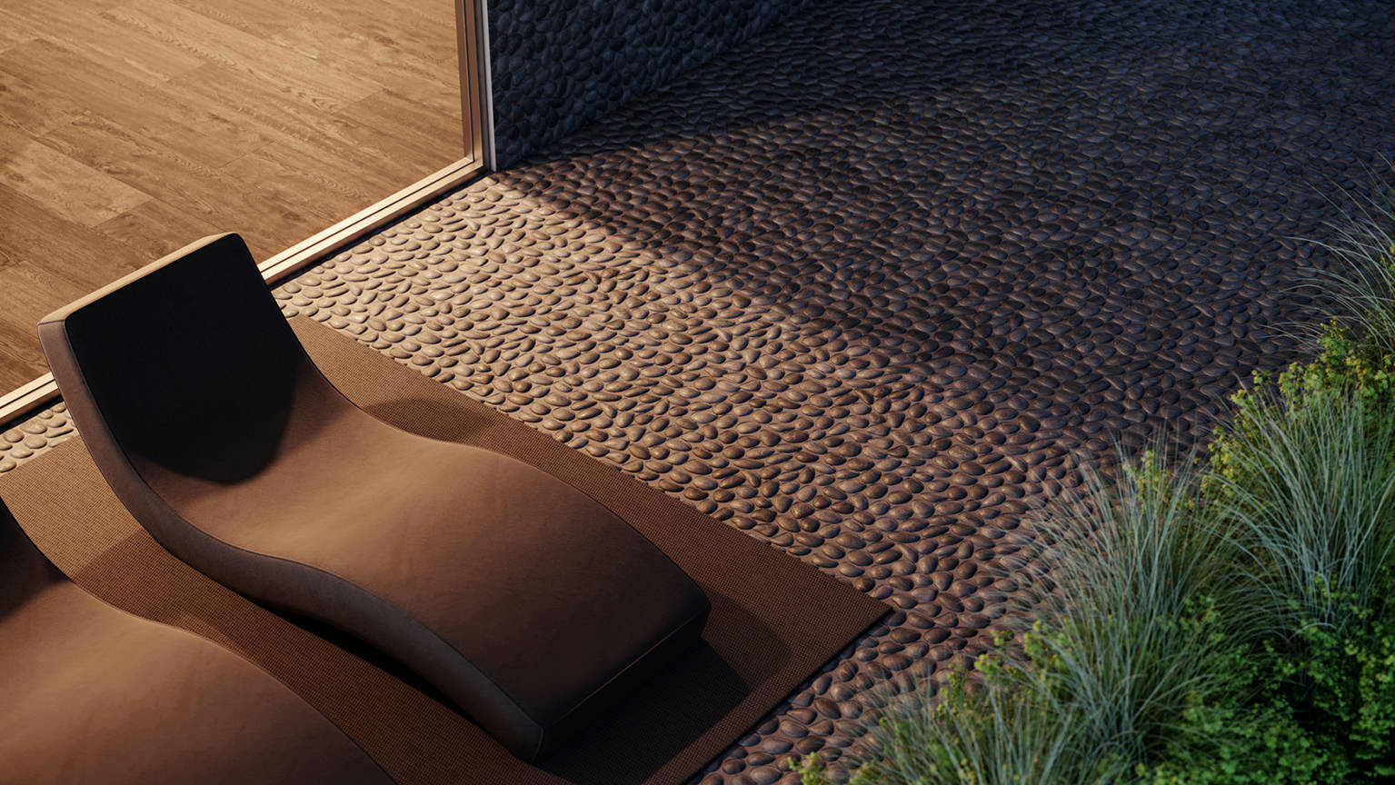 Zen Tahitian Black Sand Natural Pebble Matte Mosaic 2  | Tiles By Kia