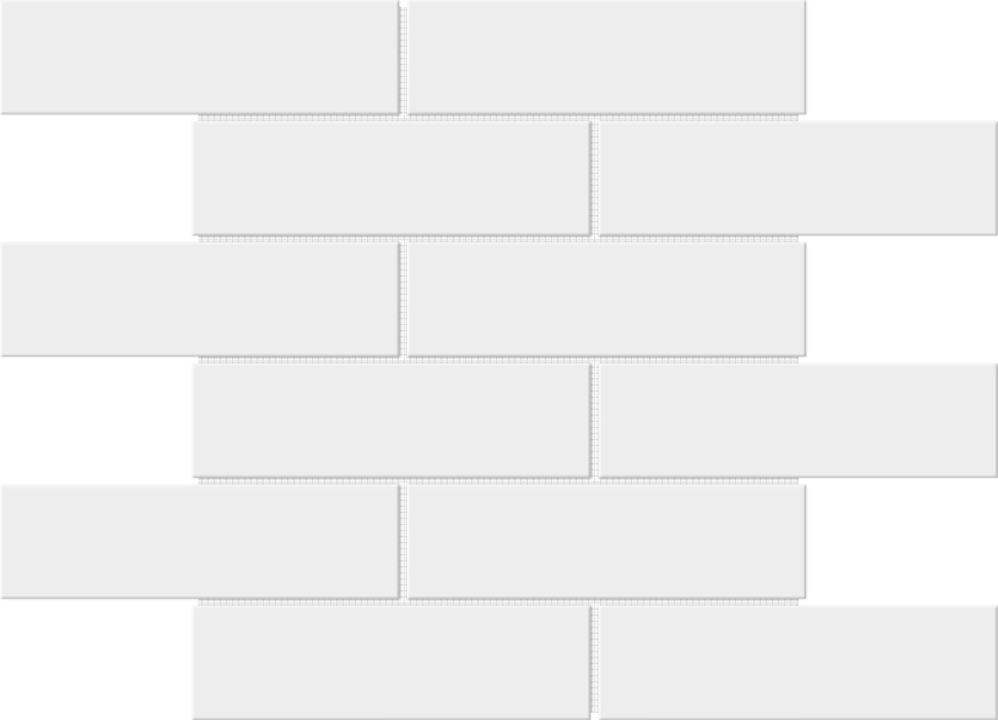White Brick Pattern Glossy Glazed Ceramic 2″x6″