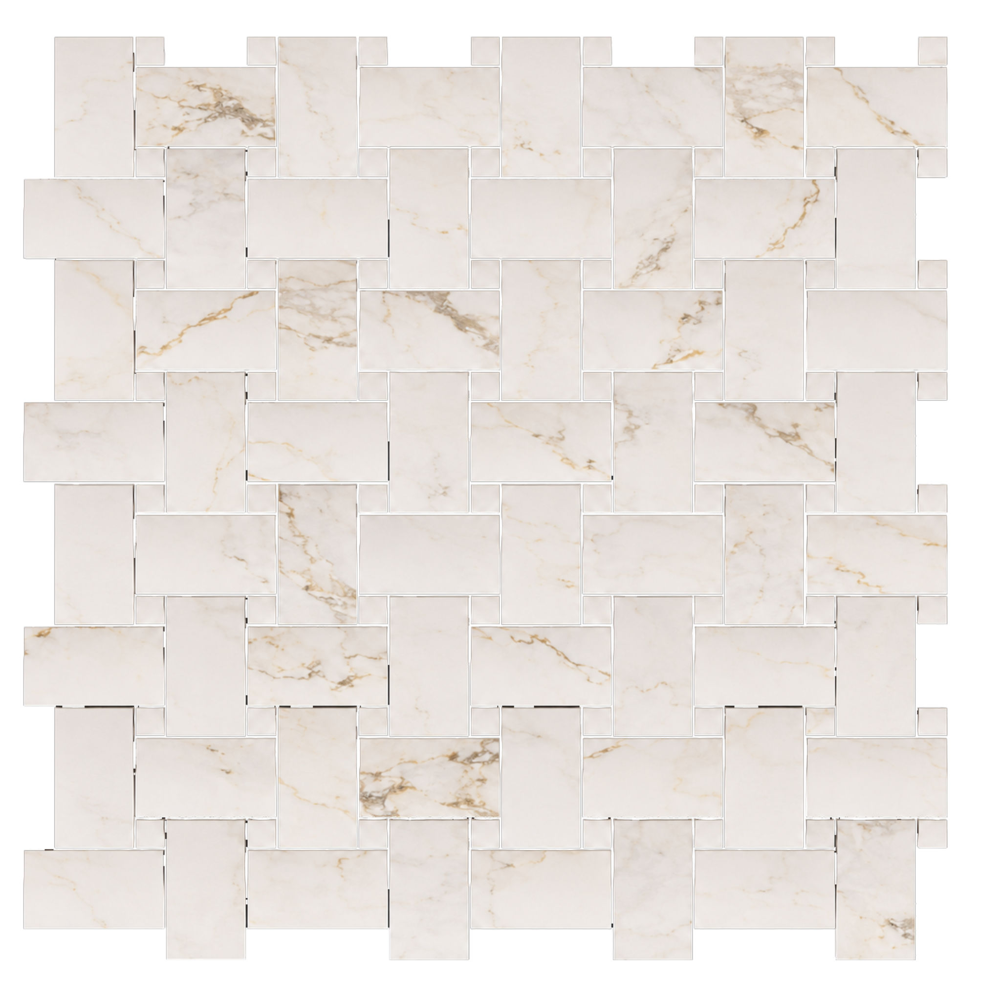 Treasure II Perfect Calacatta 1x2 Basketweave