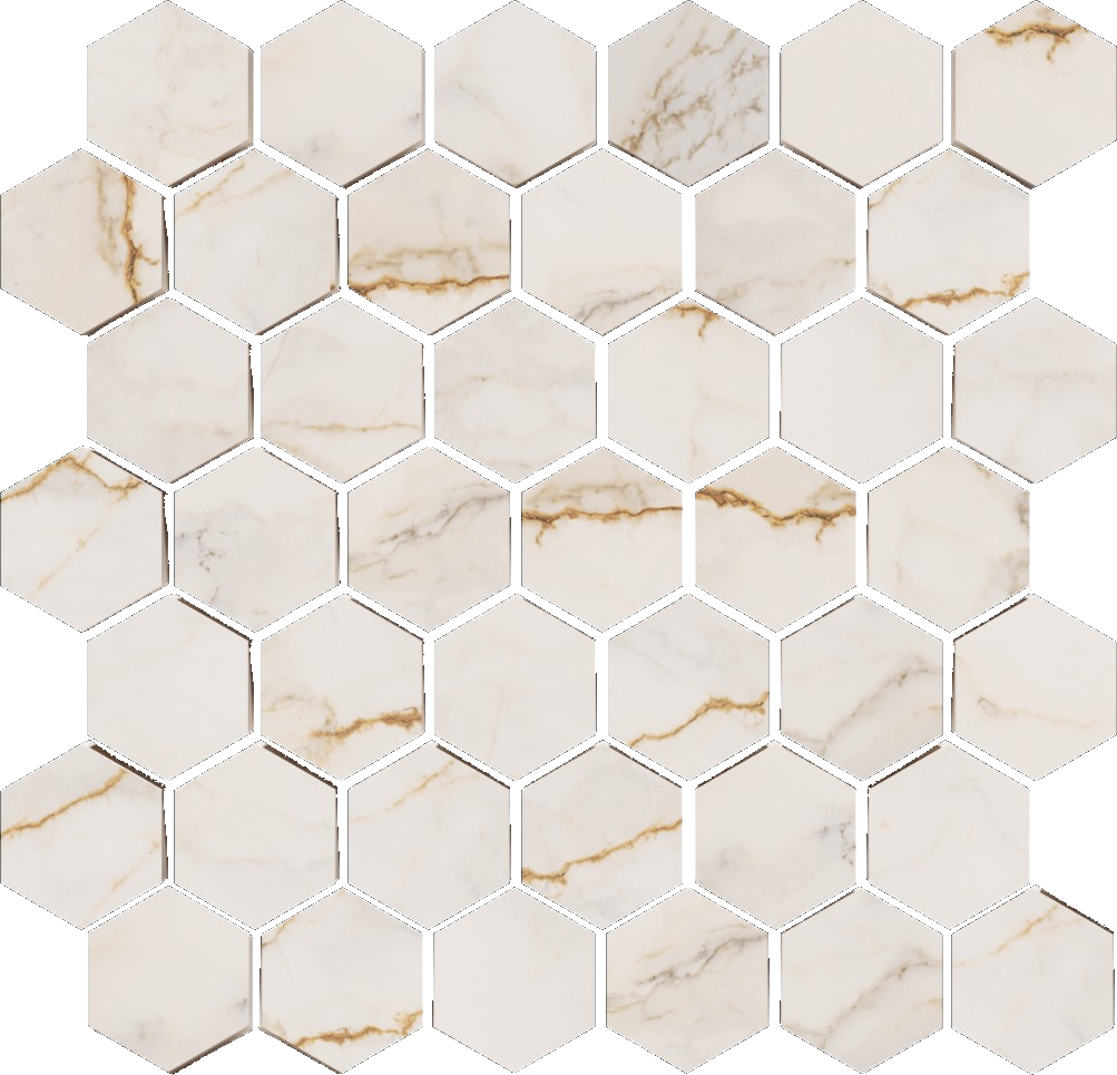 Treasure II Perfect Calacatta 2" Hex Polished